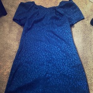 Blue Leopard Print Dress